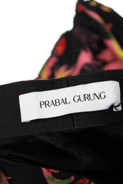 Prabal Gurung Womens Drape Front Goddess Skirt - Black Multi Size XS