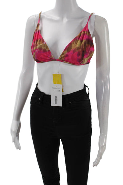 Bananhot Womens Emmy Bikini Top - Pink Brown Jungle Size XL