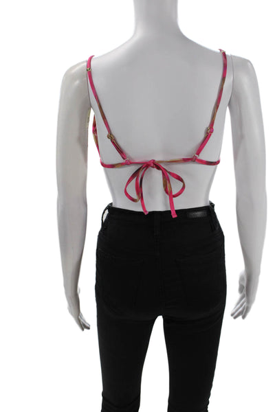 Bananhot Womens Emmy Bikini Top - Pink Brown Jungle Size XL