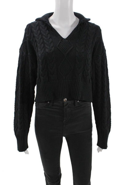 Sablyn Womens Braided Pullover - Black Size S