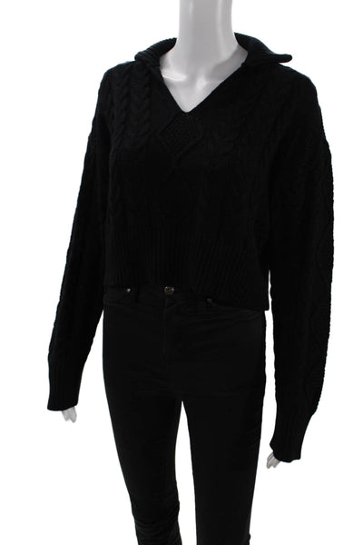 Sablyn Womens Braided Pullover - Black Size S