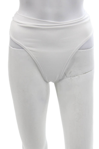 LSPACE Womens Frenchi High Waisted Bikini Bottoms - White Size S