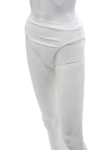LSPACE Womens Frenchi High Waisted Bikini Bottoms - White Size S