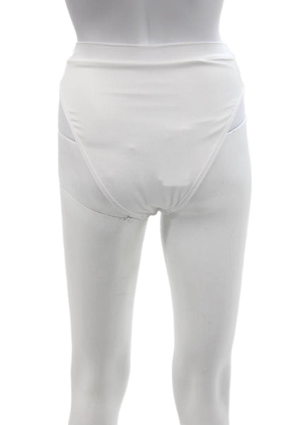 LSPACE Womens Frenchi High Waisted Bikini Bottoms - White Size S