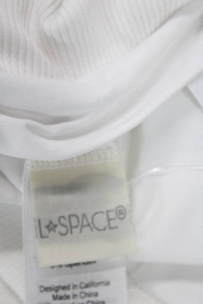 LSPACE Womens Frenchi High Waisted Bikini Bottoms - White Size S
