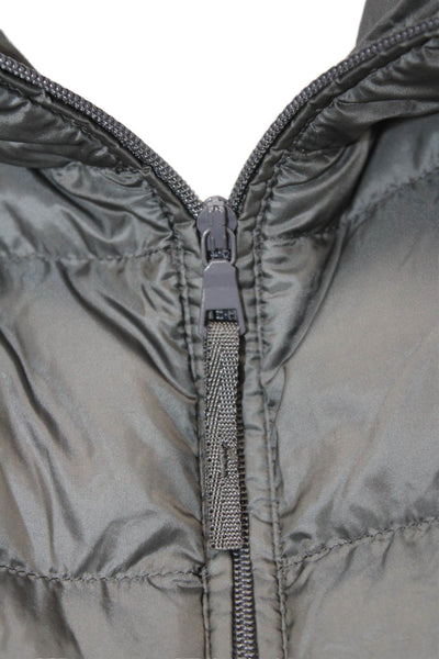 Uniqlo Womens Front Zip Mock Neck Packable Vest Jacket Gray Size Medium