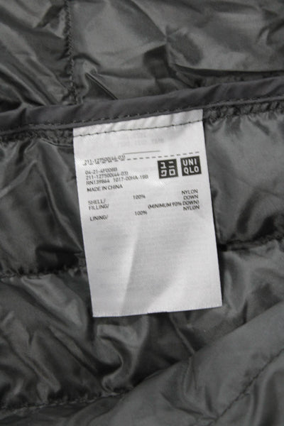 Uniqlo Womens Front Zip Mock Neck Packable Vest Jacket Gray Size Medium