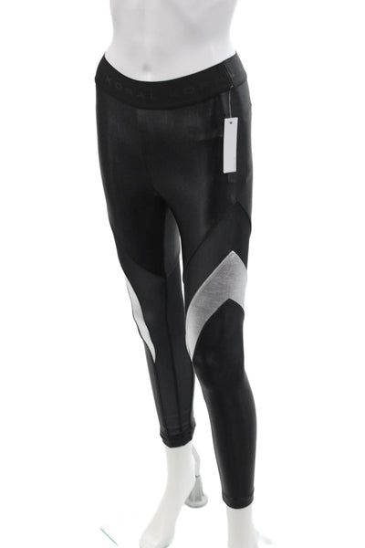 Koral Womens Mesh Print Elastic Waist Skinny Ankle Leggings Black Size XS