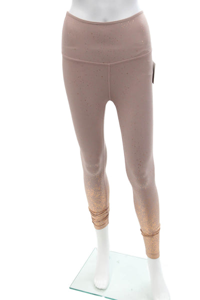 Beyond Yoga Womens Spotted Ombre Print High Waisted Ankle Leggings Pink Size XS