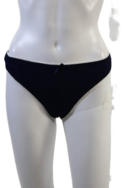 STAUD Womens Kit Bikini Bottoms - Navy/White Size L