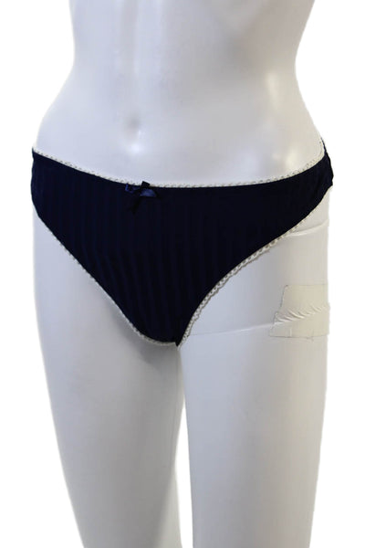 STAUD Womens Kit Bikini Bottoms - Navy/White Size L