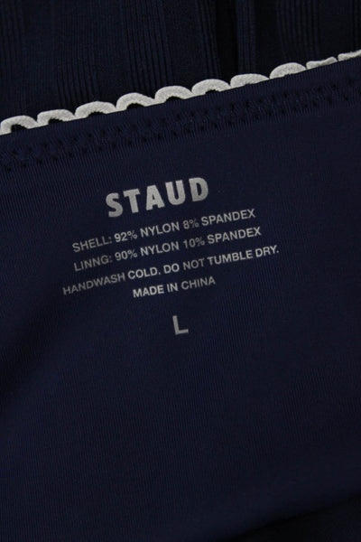 STAUD Womens Kit Bikini Bottoms - Navy/White Size L
