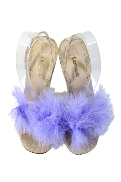 Larroudé Womens Marilyn Sandals - Beige/ Lilas Size 5