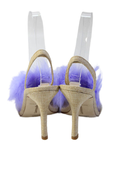 Larroudé Womens Marilyn Sandals - Beige/ Lilas Size 5