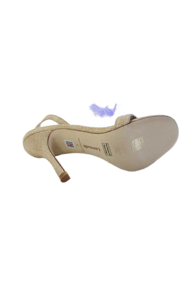Larroudé Womens Marilyn Sandals - Beige/ Lilas Size 5