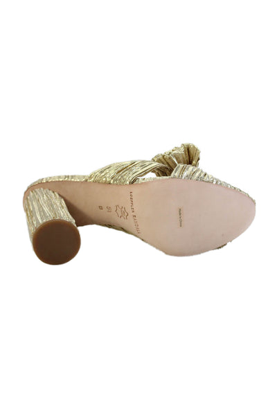 Loeffler Randall Womens Penny Pleated Bow Sandals - Gold Size 5.5