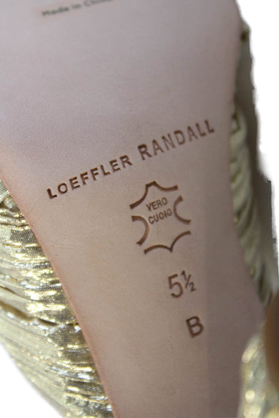 Loeffler Randall Womens Penny Pleated Bow Sandals - Gold Size 5.5