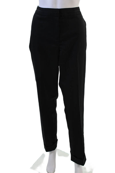 Brooks Brothers Women's Hook Closure Cuff Hem Straight Leg Pants Black Size 10