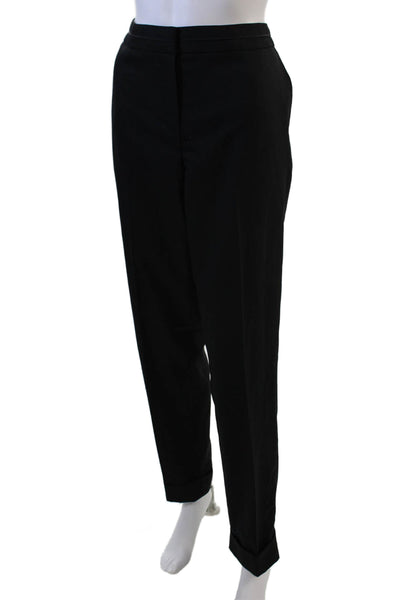 Brooks Brothers Women's Hook Closure Cuff Hem Straight Leg Pants Black Size 10