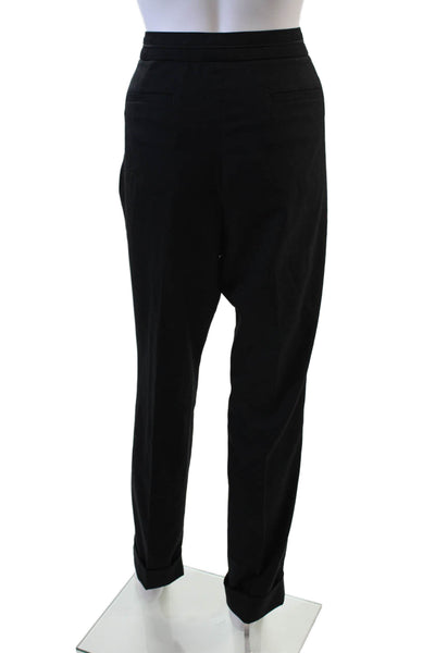 Brooks Brothers Women's Hook Closure Cuff Hem Straight Leg Pants Black Size 10