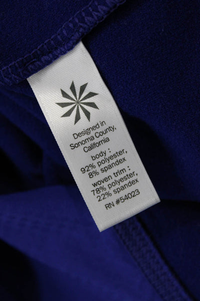 Athleta Womens Stretch Front Pocket Long Sleeve Activewear Hoodie Blue Size S