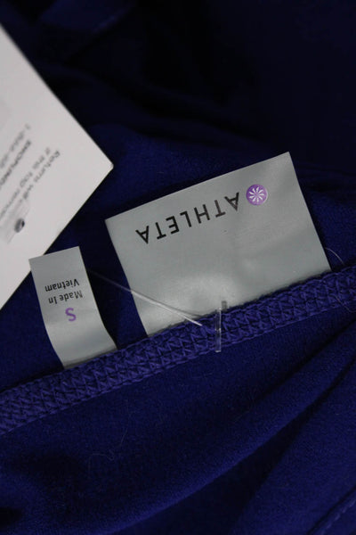 Athleta Womens Stretch Front Pocket Long Sleeve Activewear Hoodie Blue Size S