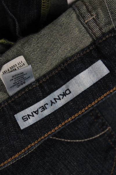 DKNY Jeans Womens Cotton Denim Dark Wash Mid-Rise Flared Jeans Blue Size 8S