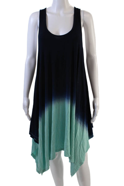 Saint Tropez West Womens Stretch Ombre Scoop Neck Zip Up Tank Dress Size M