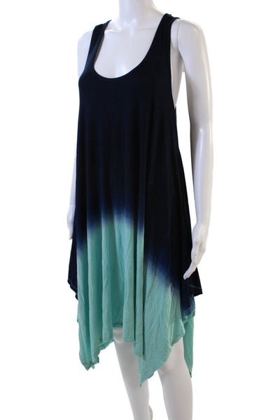 Saint Tropez West Womens Stretch Ombre Scoop Neck Zip Up Tank Dress Size M