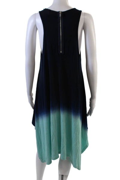 Saint Tropez West Womens Stretch Ombre Scoop Neck Zip Up Tank Dress Size M