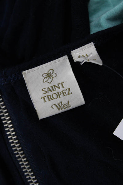 Saint Tropez West Womens Stretch Ombre Scoop Neck Zip Up Tank Dress Size M