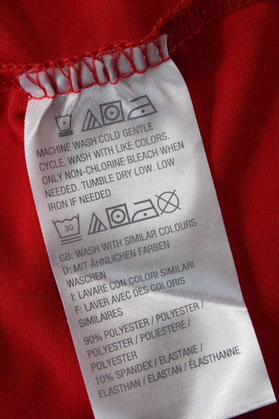 H By Halston Womens Ruched Round Neck Sleeveless Maxi Dress Red Size XXS