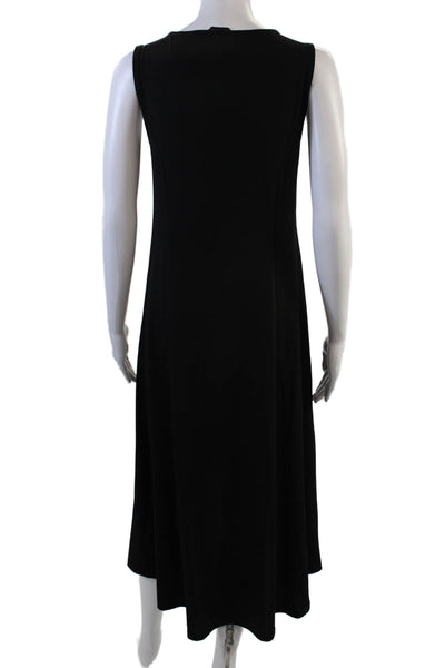 H By Halston Womens Ruched Round Neck Sleeveless Maxi Dress Black Size XXS