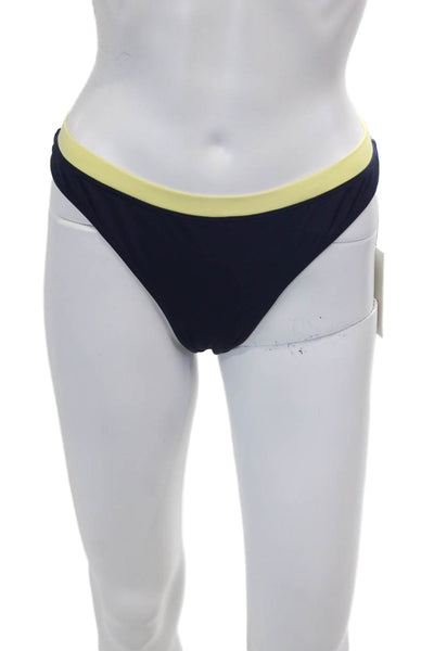 STAUD Womens Gemma Bikini Bottoms - Navy Colorblock Size L