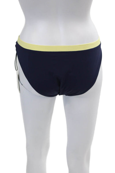 STAUD Womens Gemma Bikini Bottoms - Navy Colorblock Size L