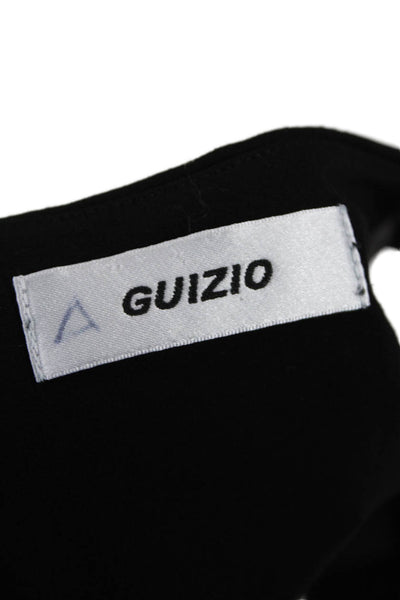 Guizio Womens Sleeveless Square Neck Knit Crop Top Black Size Small
