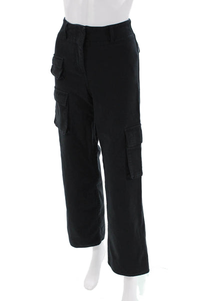 Wilfred Free Womens Zipper Fly High Rise Straight Leg Pants Black Cotton Size 00