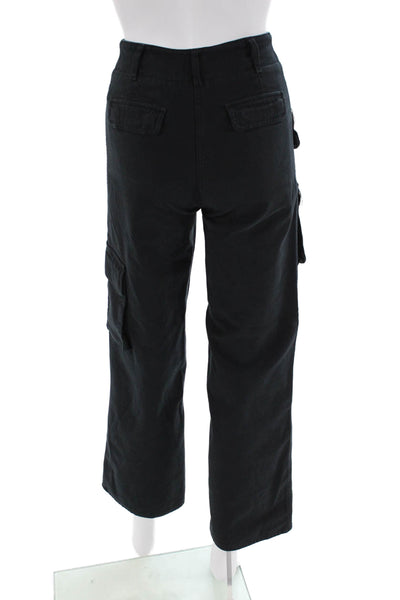Wilfred Free Womens Zipper Fly High Rise Straight Leg Pants Black Cotton Size 00