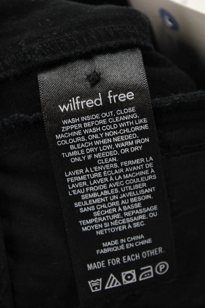 Wilfred Free Womens Zipper Fly High Rise Straight Leg Pants Black Cotton Size 00