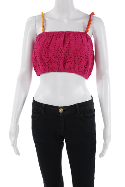 SUNDRESS Womens Ivana Top - Pineapple Eyelet Fuchsia Size M