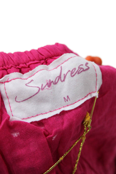 SUNDRESS Womens Ivana Top - Pineapple Eyelet Fuchsia Size M