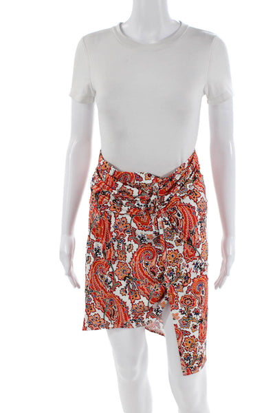 rabanne Womens Paisley Pierced Gathered Skirt - Cachemire Crème Size 36