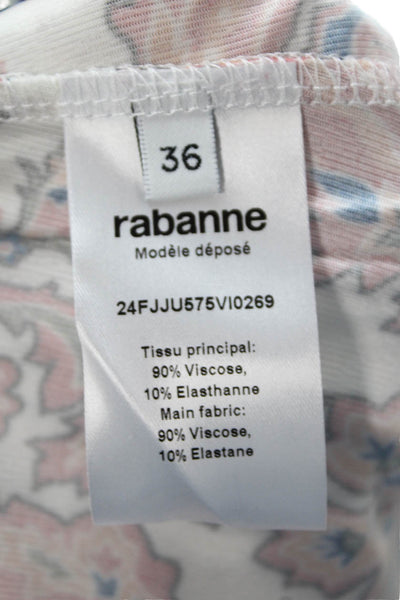 rabanne Womens Paisley Pierced Gathered Skirt - Cachemire Crème Size 36