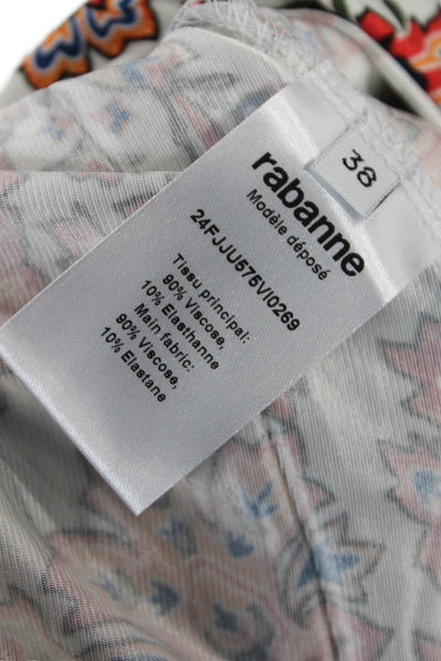 rabanne Womens Paisley Pierced Gathered Skirt - Cachemire Crème Size 38