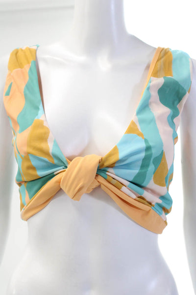 Nomads Womens Playa Bikini Top - Expressivo Print And Peach Size 5XL