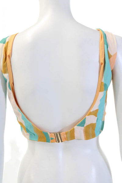 Nomads Womens Playa Bikini Top - Expressivo Print And Peach Size 5XL