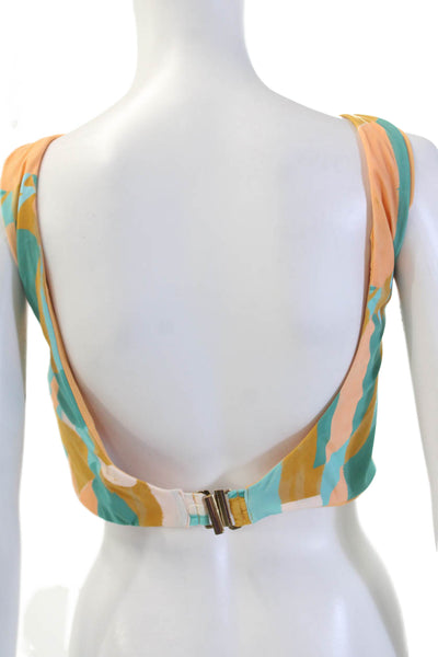 Nomads Womens Playa Bikini Top - Expressivo Print And Peach Size 3XL
