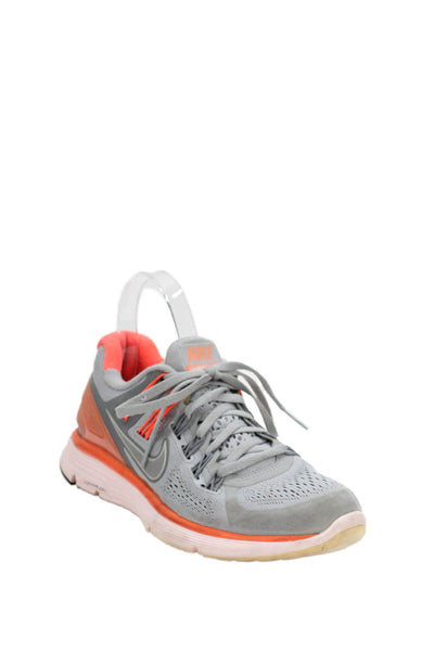 Nike Womens Lunar Eclipse 3 Low Top Running Sneakers Gray Neon Orange Size 8