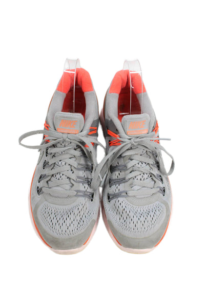 Nike Womens Lunar Eclipse 3 Low Top Running Sneakers Gray Neon Orange Size 8