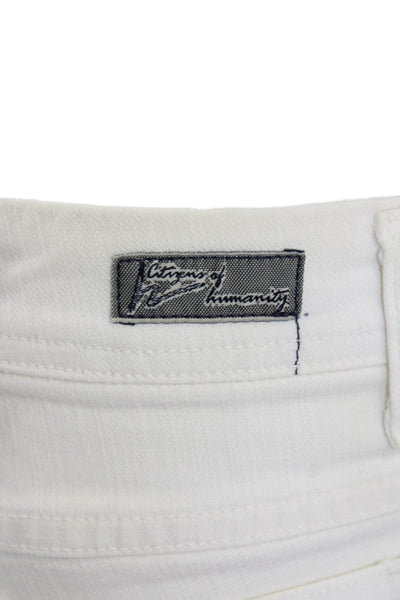 Citizens of Humanity Womens Cotton Skinny Fit Flare Leg Jeans White Size 27